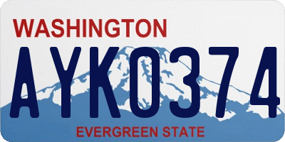 WA license plate AYK0374