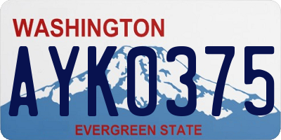 WA license plate AYK0375