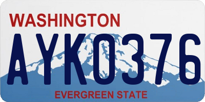 WA license plate AYK0376