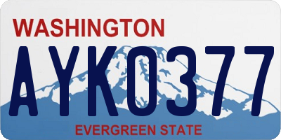 WA license plate AYK0377