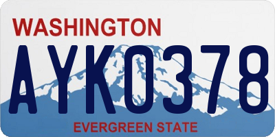 WA license plate AYK0378