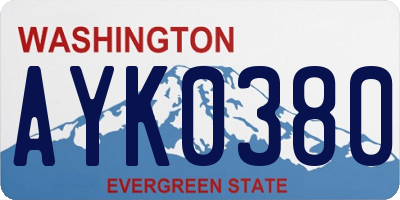 WA license plate AYK0380
