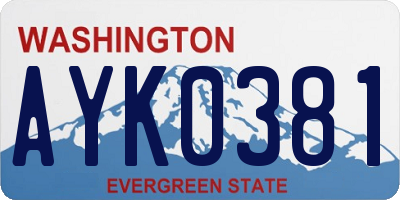 WA license plate AYK0381
