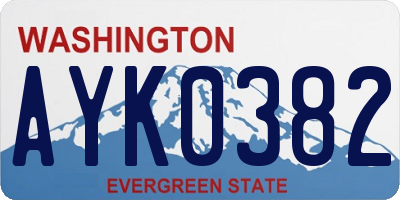 WA license plate AYK0382