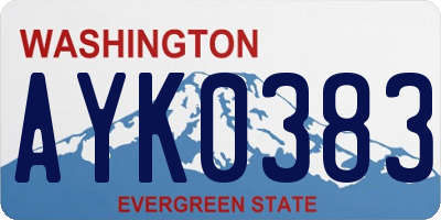 WA license plate AYK0383