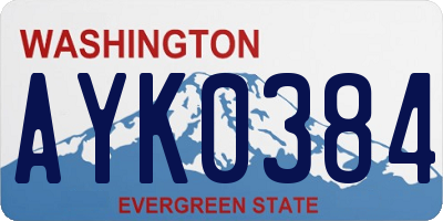 WA license plate AYK0384