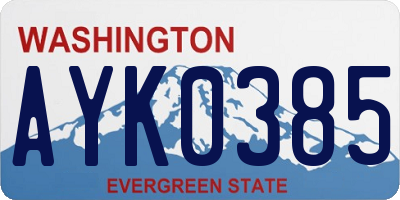 WA license plate AYK0385