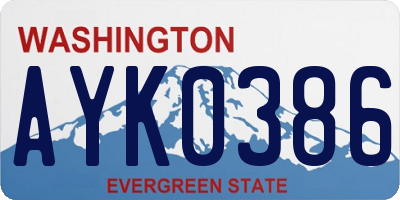 WA license plate AYK0386