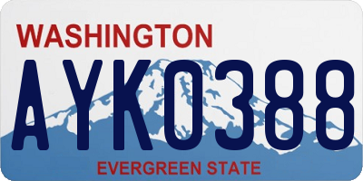 WA license plate AYK0388