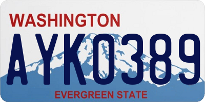 WA license plate AYK0389