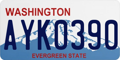WA license plate AYK0390