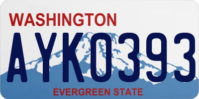 WA license plate AYK0393