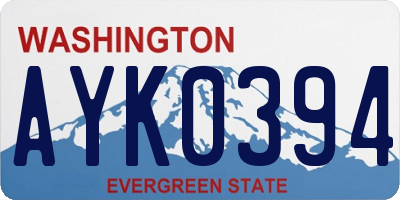WA license plate AYK0394