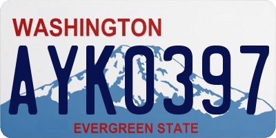 WA license plate AYK0397