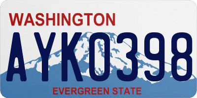 WA license plate AYK0398