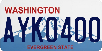 WA license plate AYK0400
