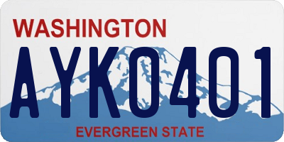WA license plate AYK0401