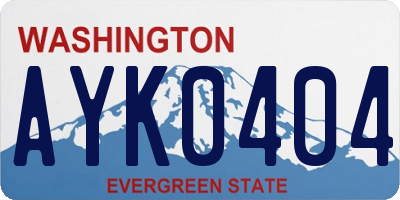 WA license plate AYK0404
