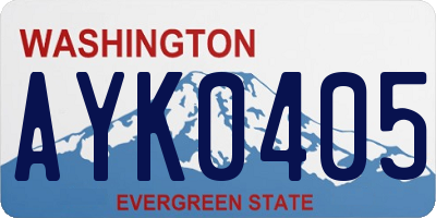 WA license plate AYK0405
