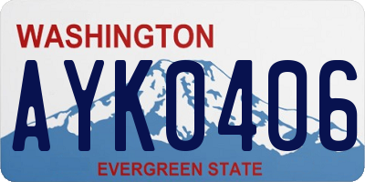 WA license plate AYK0406