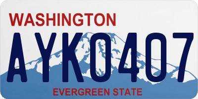 WA license plate AYK0407