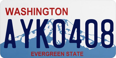 WA license plate AYK0408