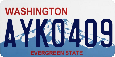 WA license plate AYK0409