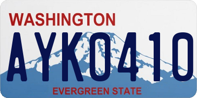 WA license plate AYK0410