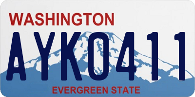 WA license plate AYK0411