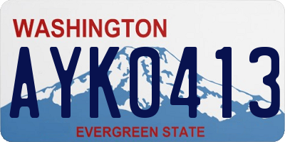 WA license plate AYK0413