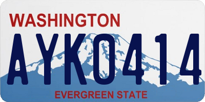 WA license plate AYK0414