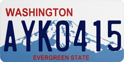 WA license plate AYK0415