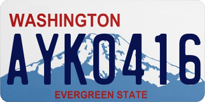 WA license plate AYK0416