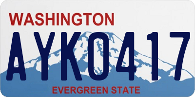 WA license plate AYK0417