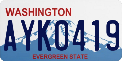WA license plate AYK0419
