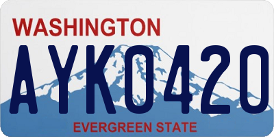 WA license plate AYK0420