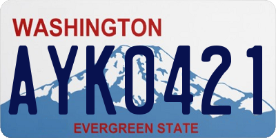 WA license plate AYK0421