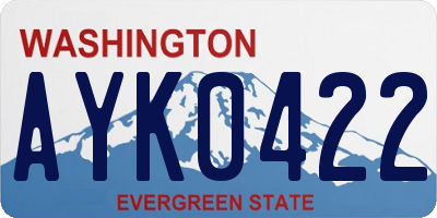 WA license plate AYK0422