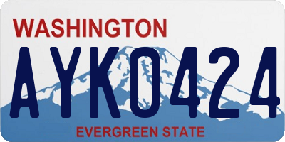 WA license plate AYK0424