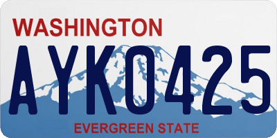 WA license plate AYK0425