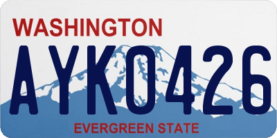 WA license plate AYK0426