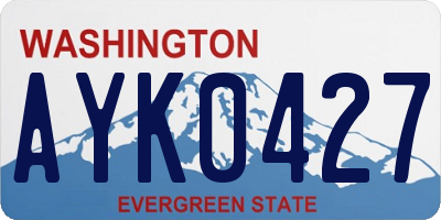 WA license plate AYK0427
