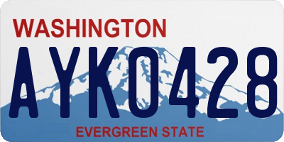 WA license plate AYK0428