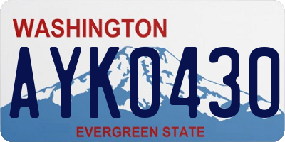 WA license plate AYK0430