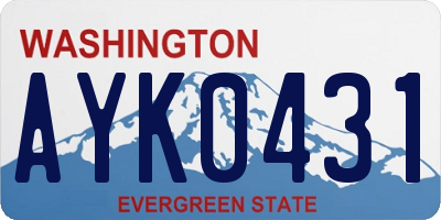 WA license plate AYK0431