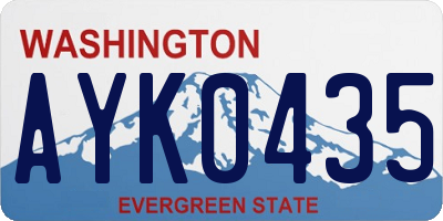 WA license plate AYK0435