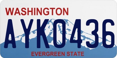 WA license plate AYK0436