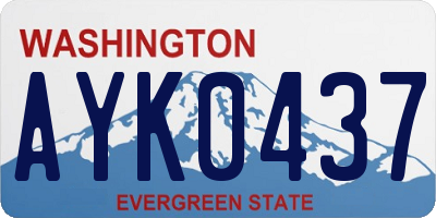 WA license plate AYK0437