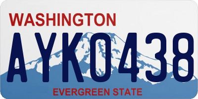 WA license plate AYK0438