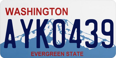 WA license plate AYK0439